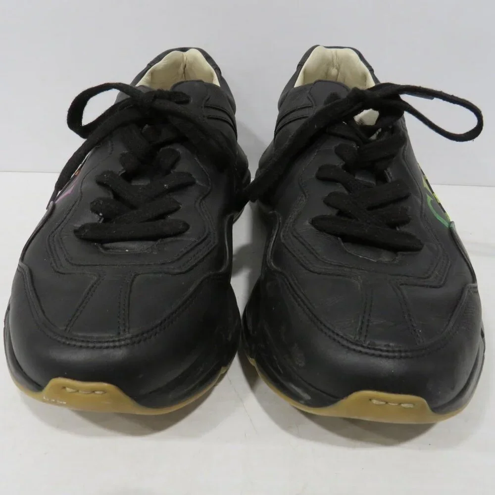 Authenticated GUCCI Rhyton Iridescent Rainbow Logo Sneakers Men's Sz 7.5 / Wm 9